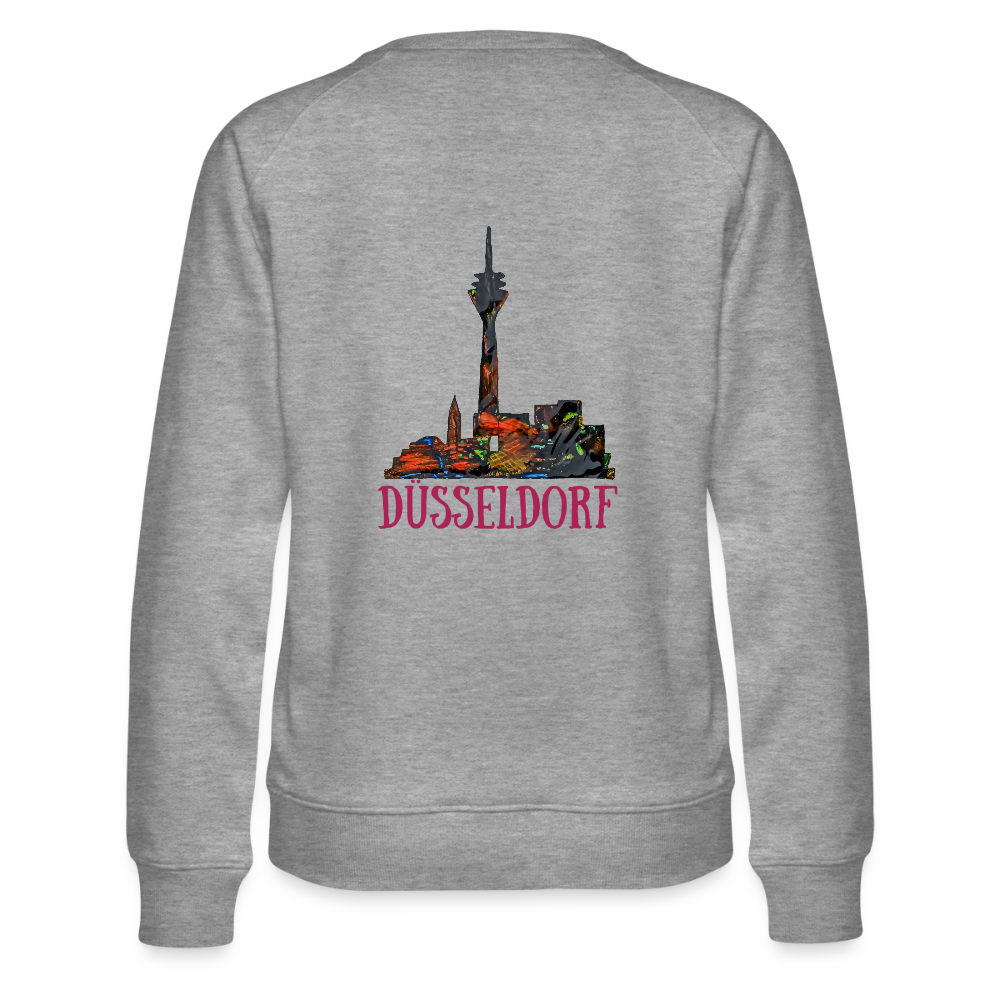 Frauen Pulli Düsseldorferskyline Backprint - Grau meliert