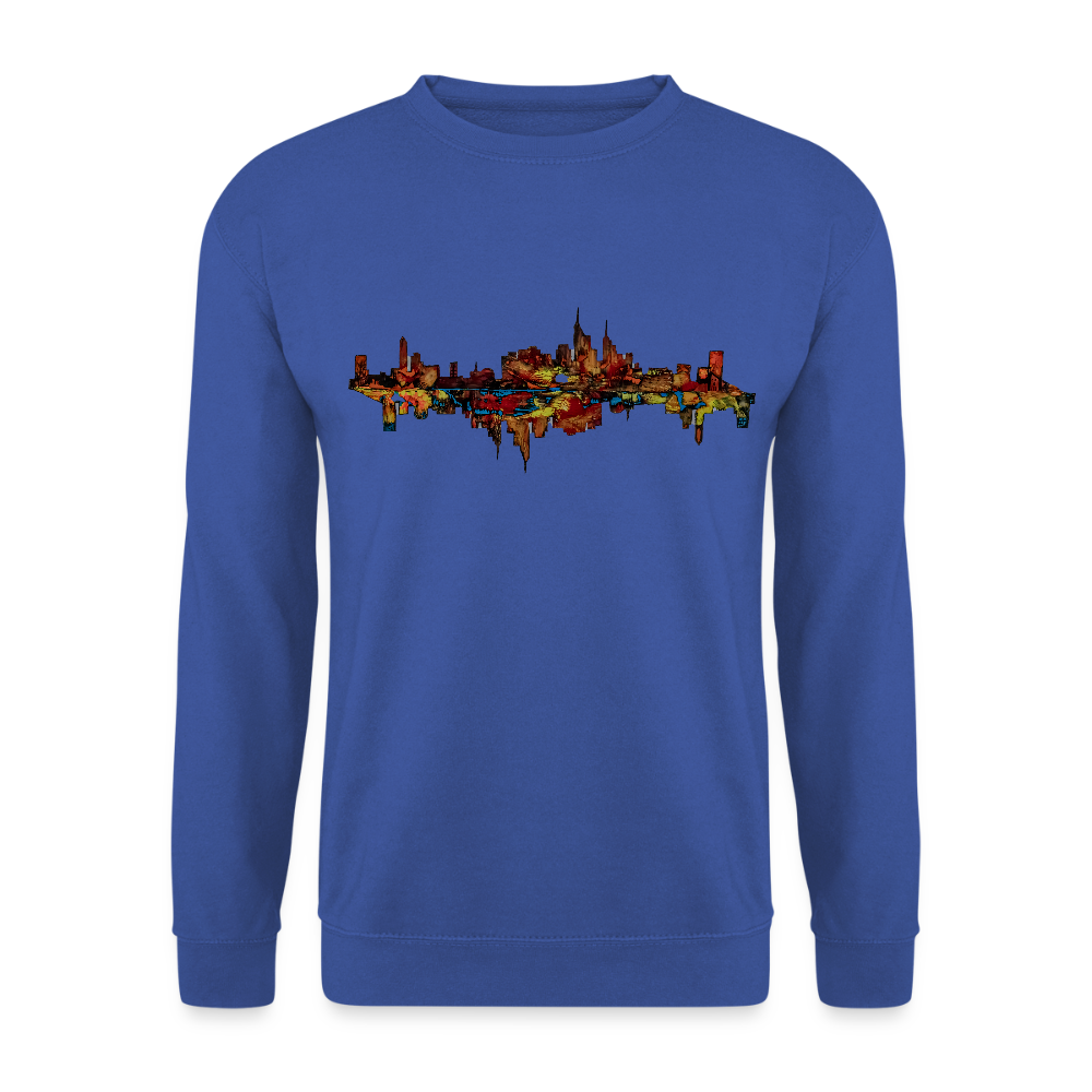 Unisex Pulli Frankfurter Skyline Backprint - Royalblau