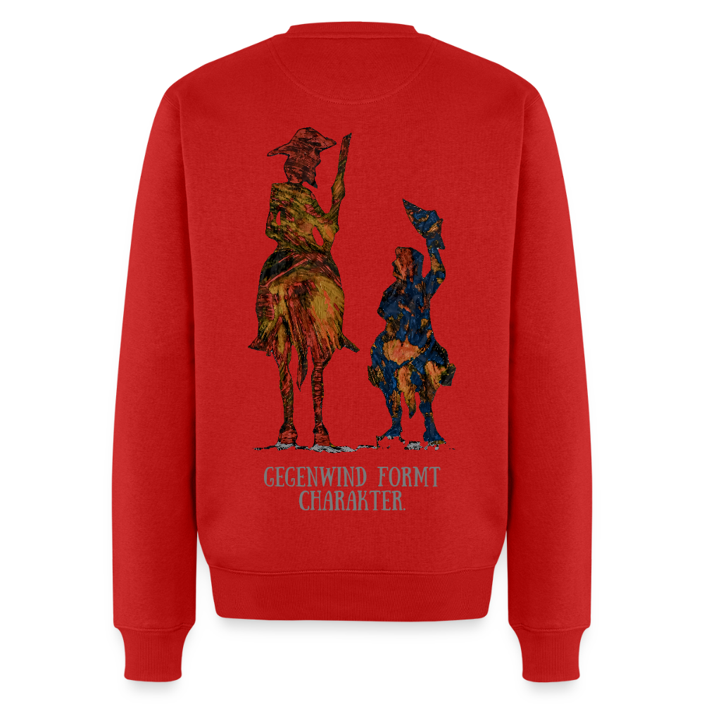 Männer Pulli Don Quixote Backprint - Rot