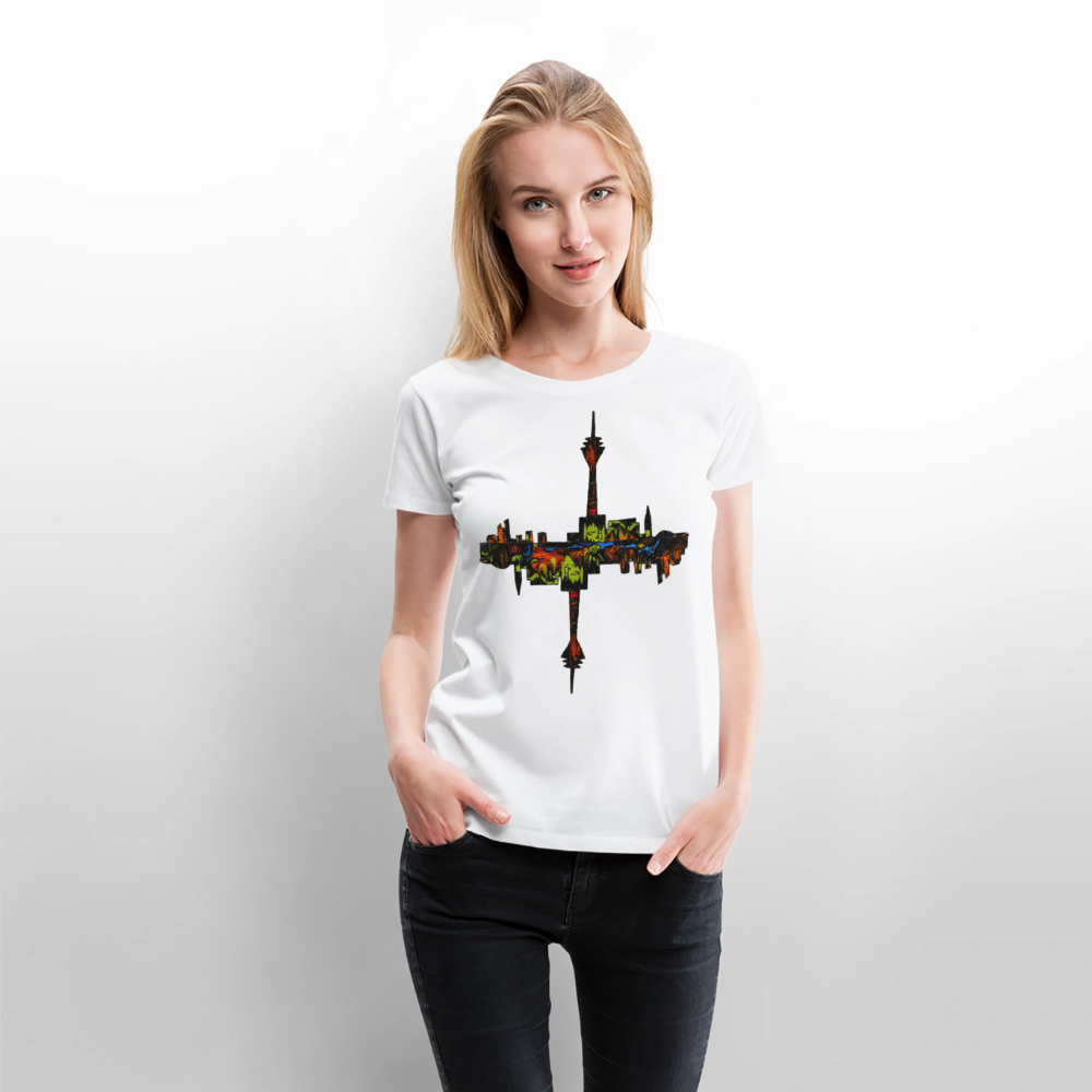Frauen Premium T-Shirt Düsseldorfer Skyline V.7 - Weiß