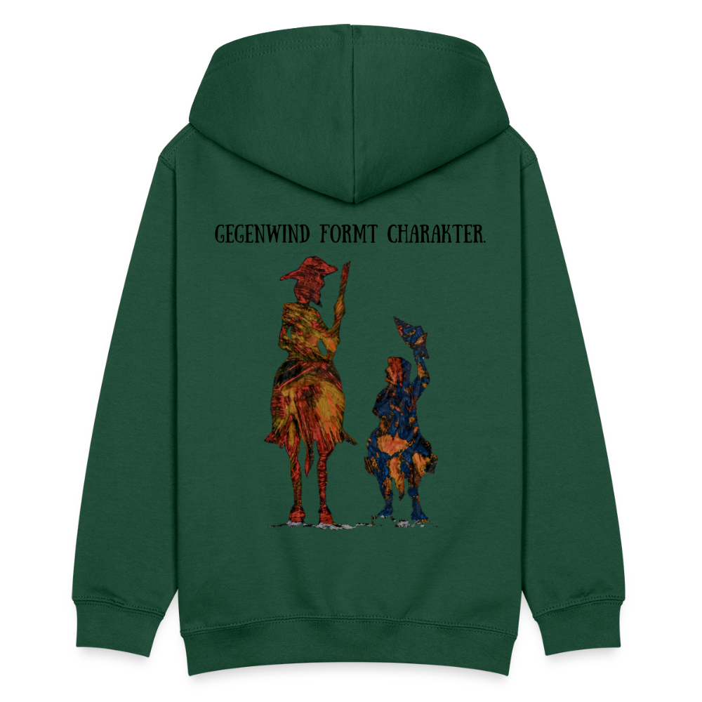 Teenager Hoodie Don Quixote Backprint - Flaschengrün