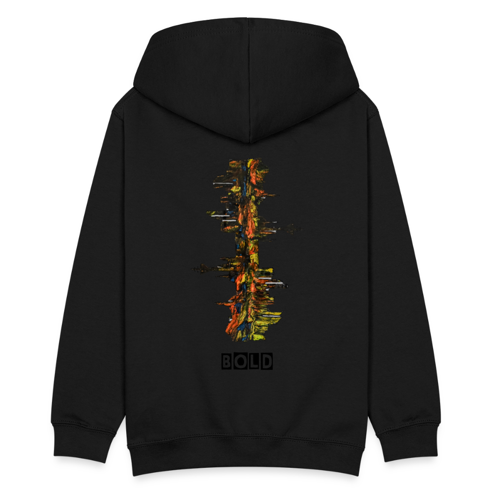 Teenager Hoodie Düsseldorfer Skyline Backprint - Schwarz