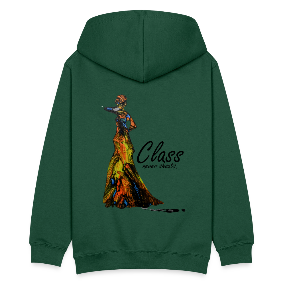 Teenager Hoodie Class Backprint - Flaschengrün
