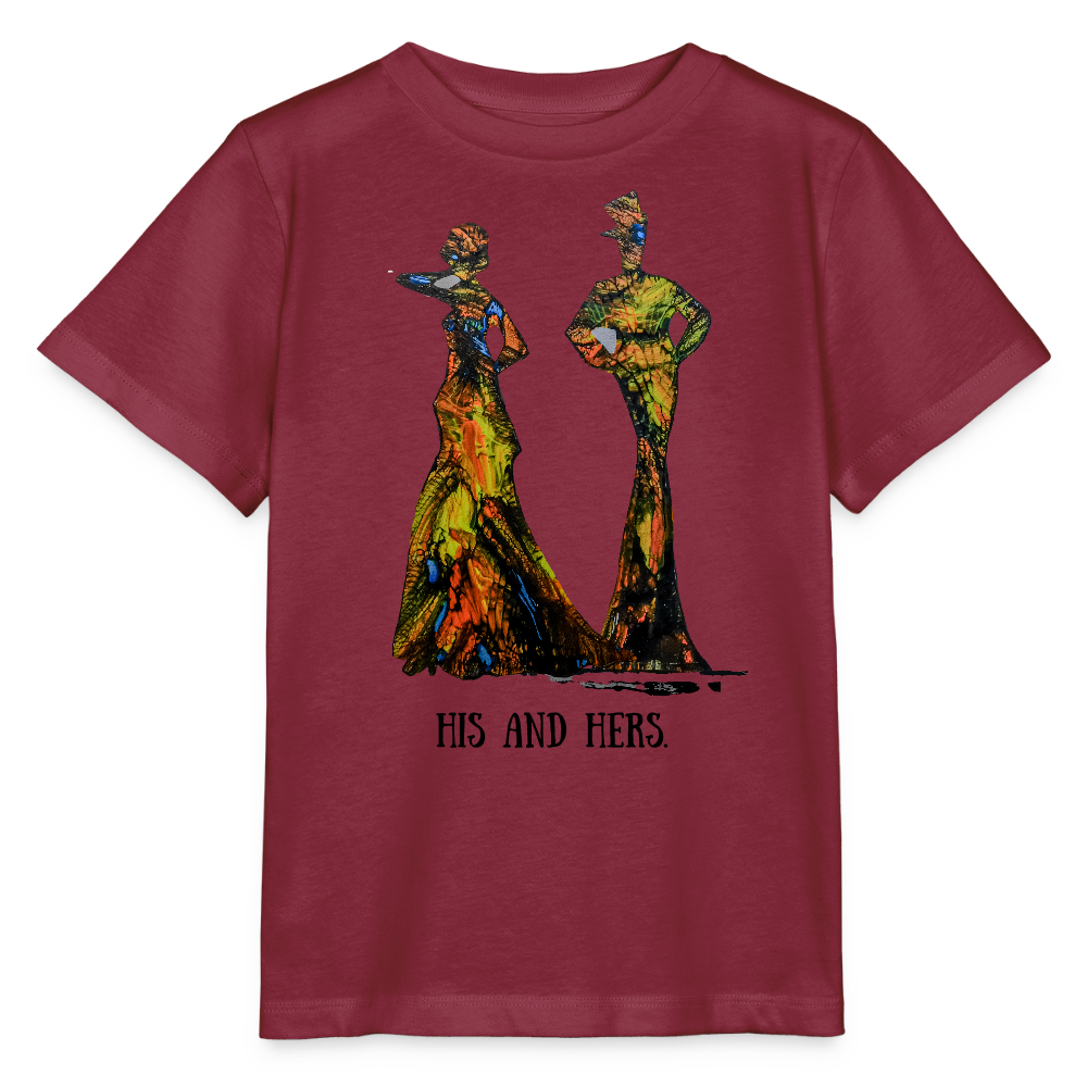 Unisex T-Shirt Zylinder und Stella - Burgunderrot