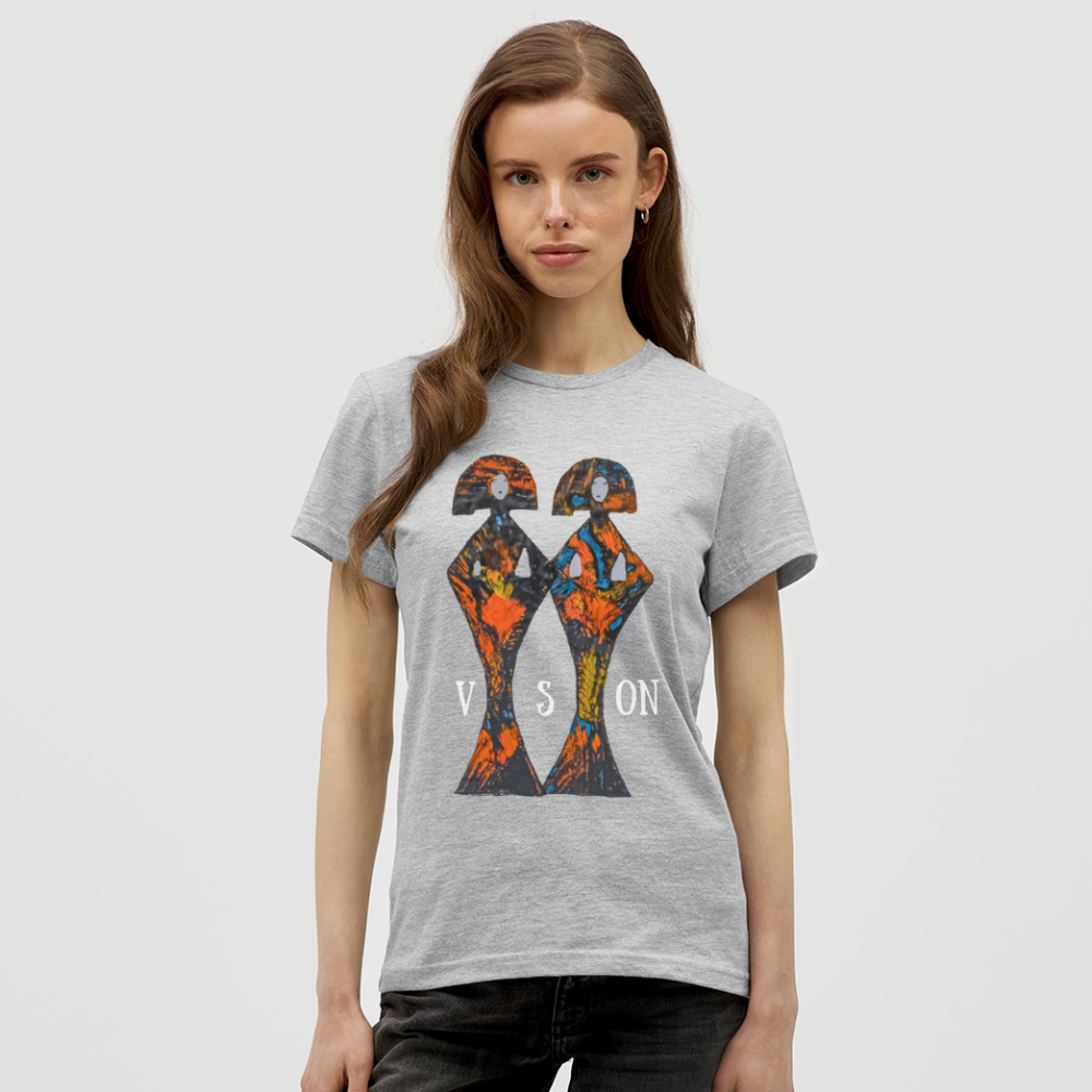 Frauen T-Shirt Geishas - Grau meliert