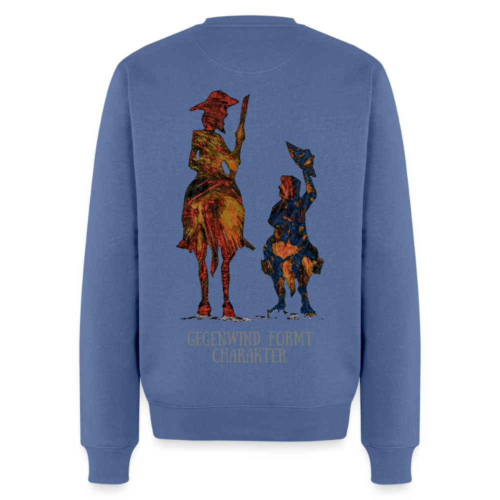 Männer Pulli Don Quixote Backprint - Taubenblau