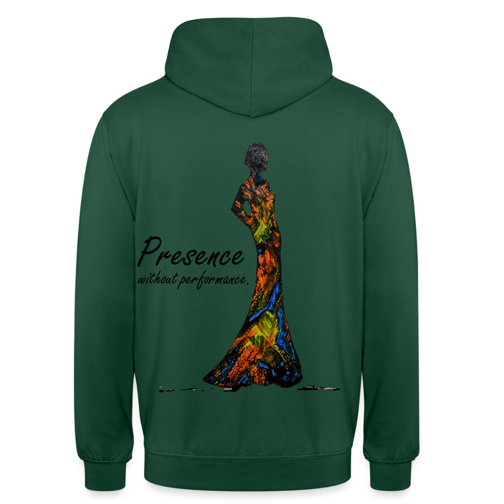 Unisex Hoodie Presence Backprint - Flaschengrün