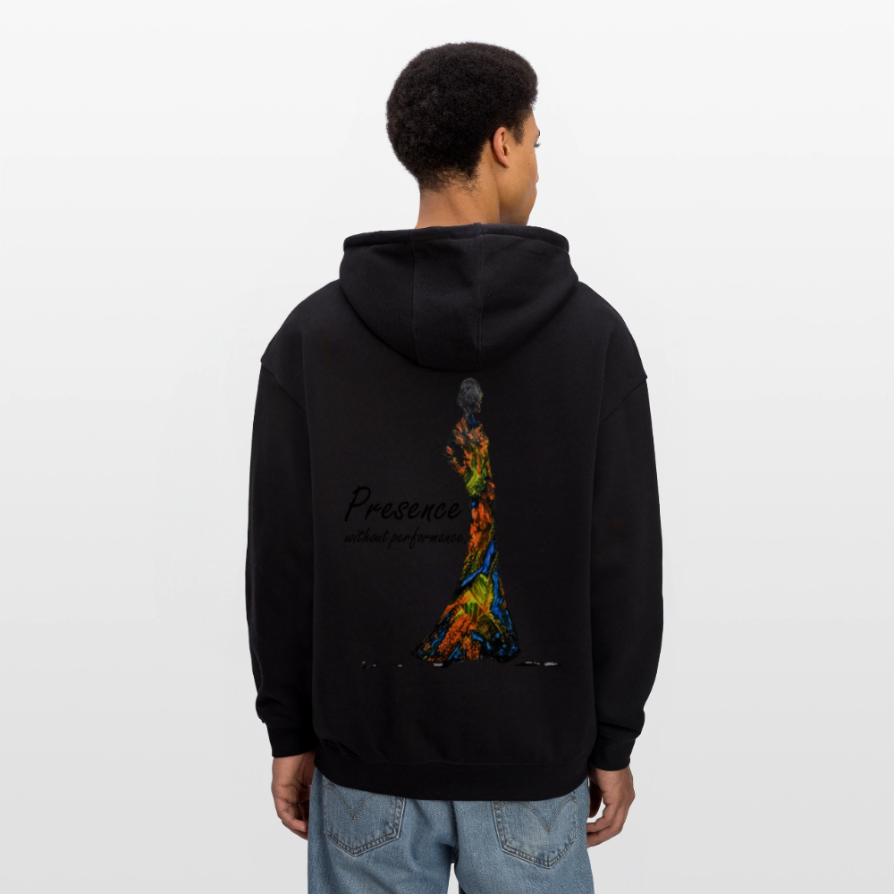 Oversized Unisex Hoodie Presence Backprint - Schwarz