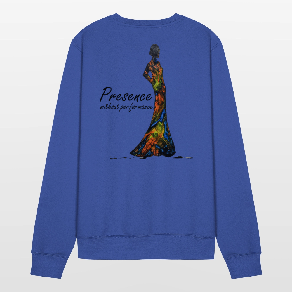 Unisex Pulli Presence Backprint - Royalblau