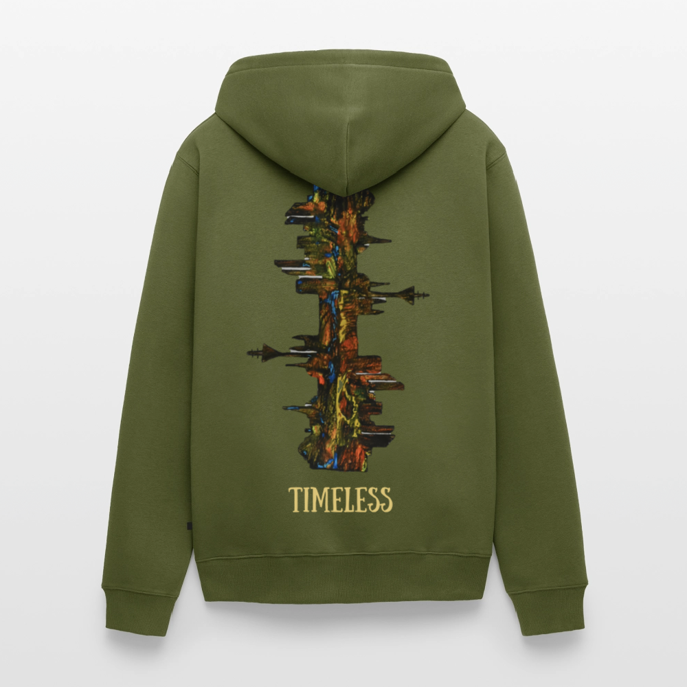 Männer Kapuzenjacke Düsseldorfer Skyline Backprint - Khaki