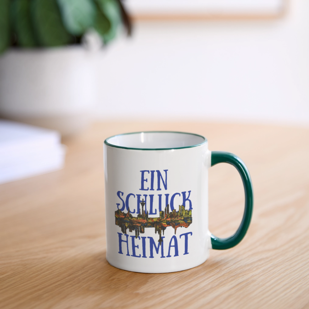 Tasse - Weiß/Dunkelgrün