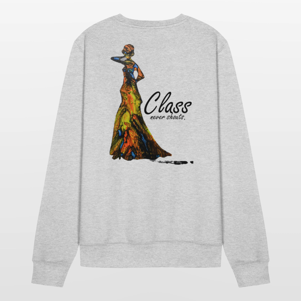 Unisex Pulli Class Backprint - Weißgrau meliert