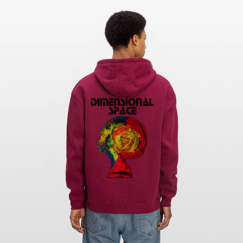 Oversized Unisex Hoodie Gaia Backprint - Burgunderrot