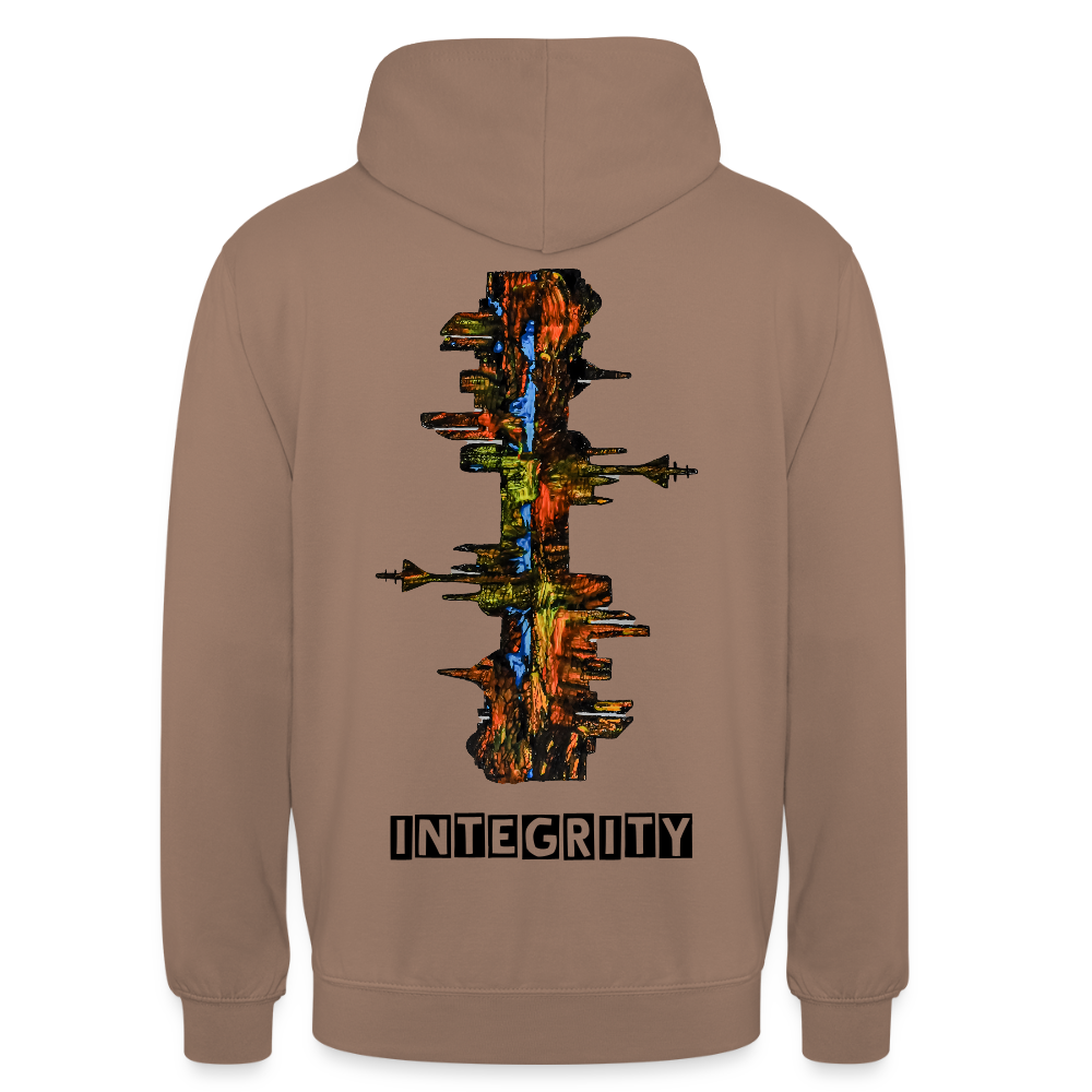 Unisex Hoodie Düsseldorfer Skyline Backprint - Mokka