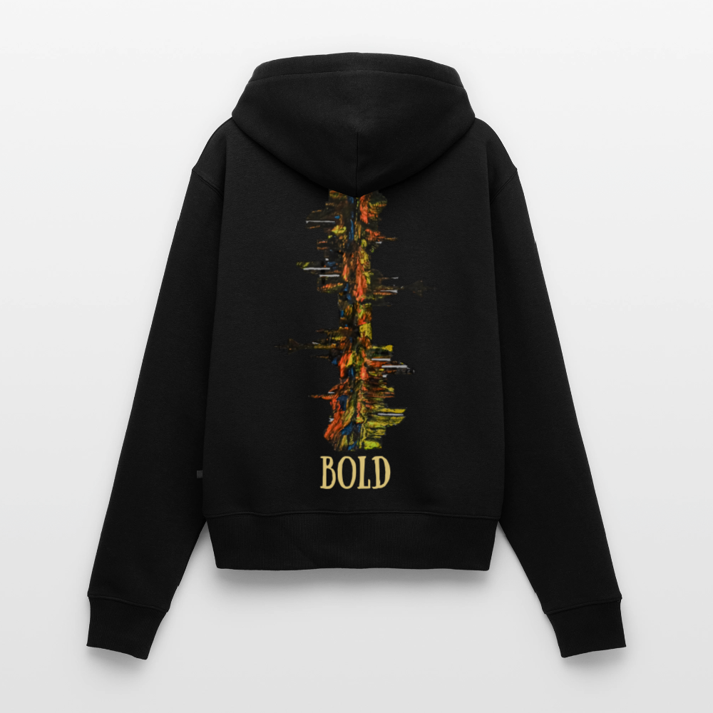 Frauen Kapuzenjacke Düsseldorfer Skyline Backprint - Schwarz