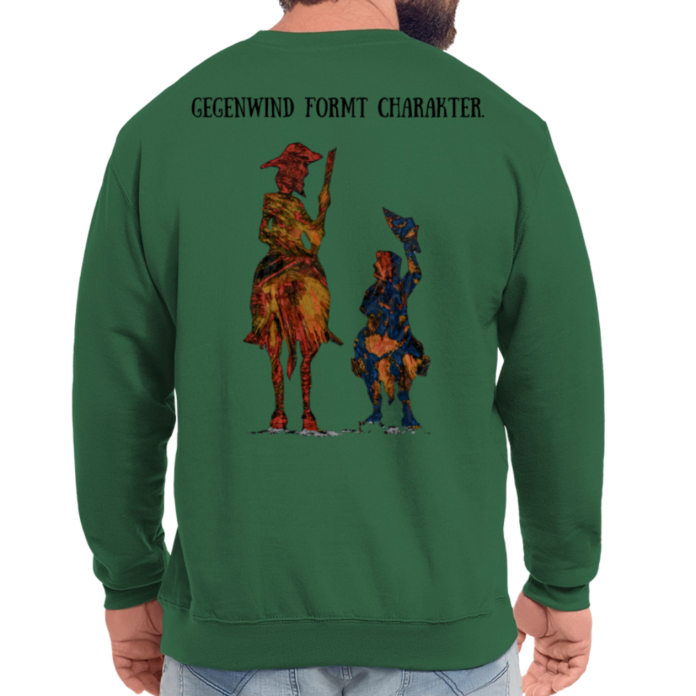 Unisex Pulli Don Quixote Backprint - Grün