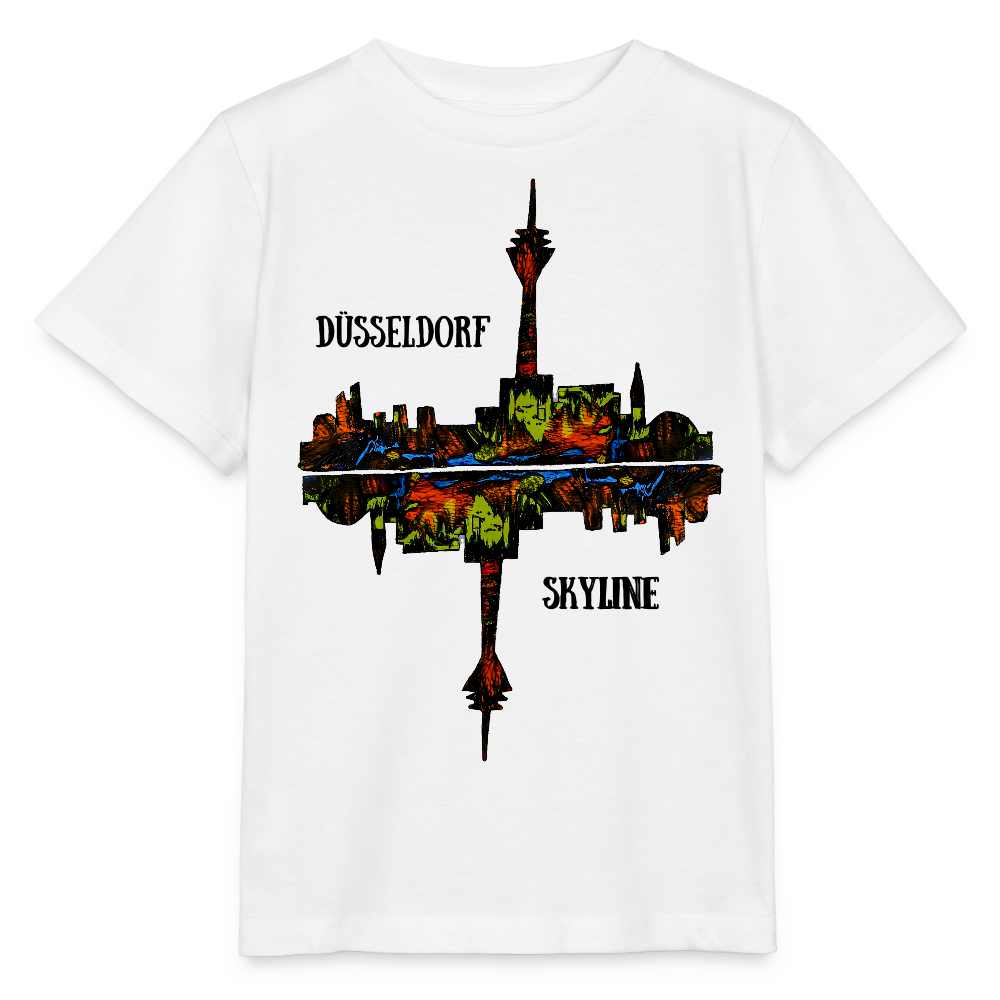 Unisex Kinder T-Shirt Düsseldorfer Skyline V.7 - Weiß