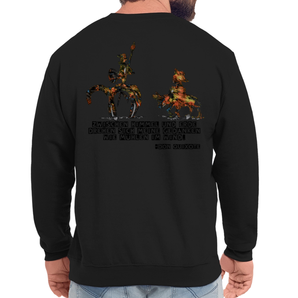 Unisex Pulli Don Quixote Backprint - Schwarz