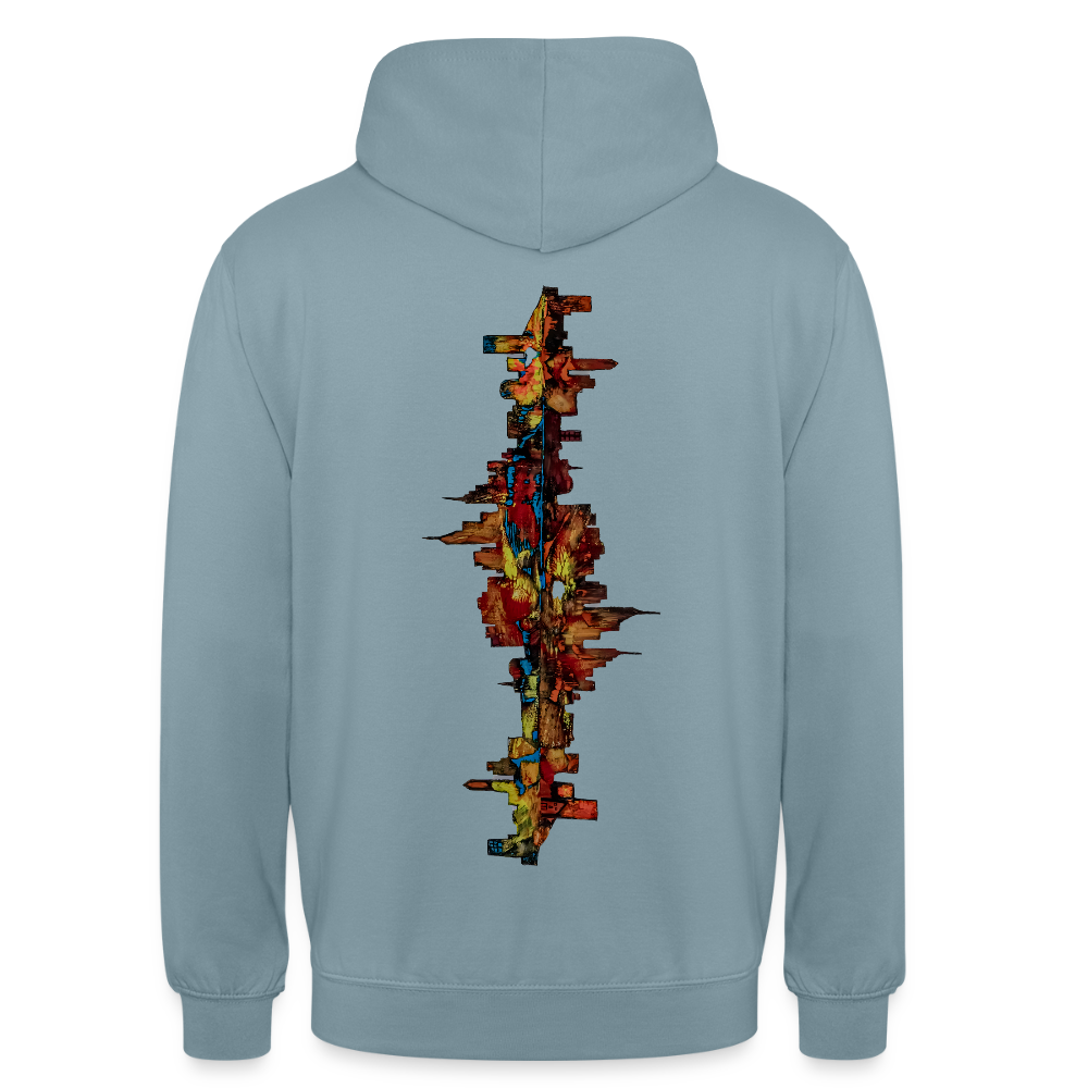 Unisex Hoodie Frankfurter Skyline Backprint - Nebelblau