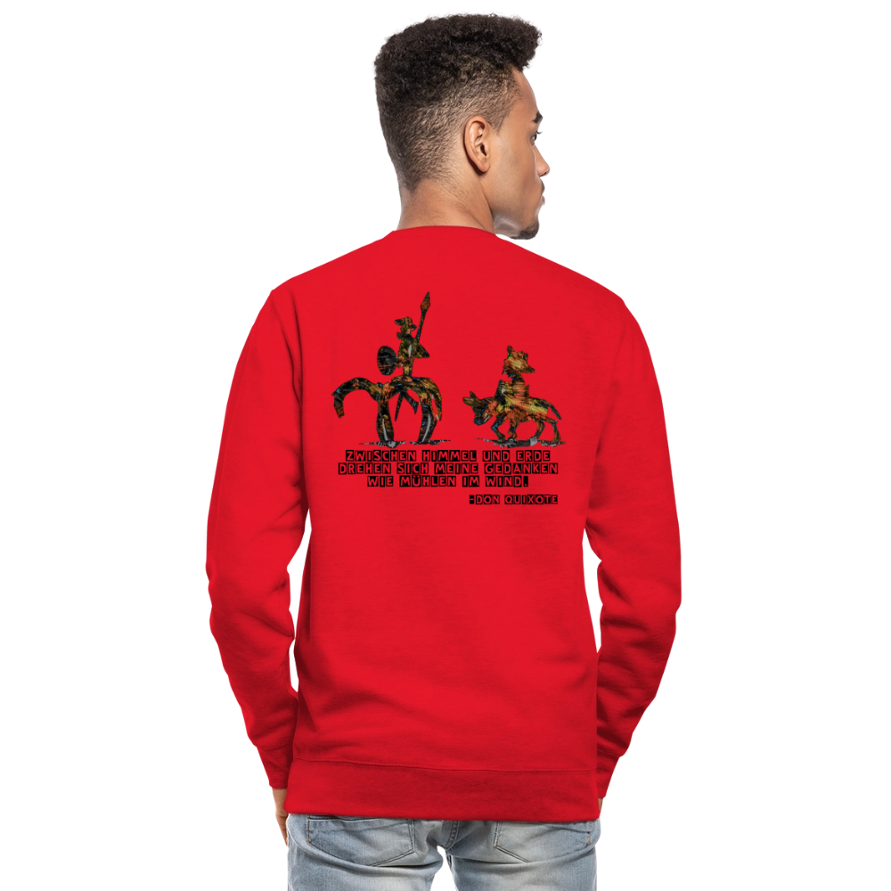 Unisex Pulli Don Quixote Backprint - Rot