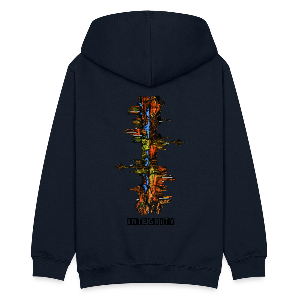 Teenager Hoodie Düsseldorfer Skyline Backprint - Navy