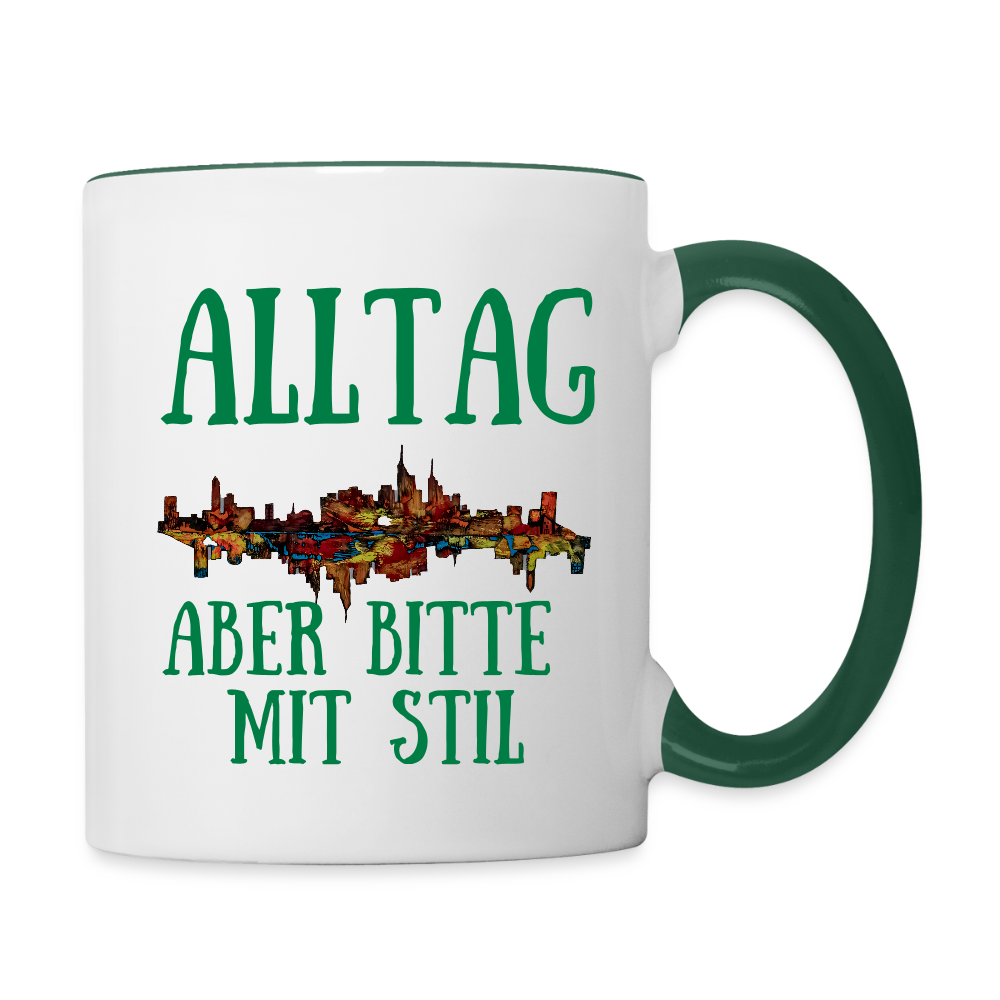 Tasse - Weiß/Dunkelgrün