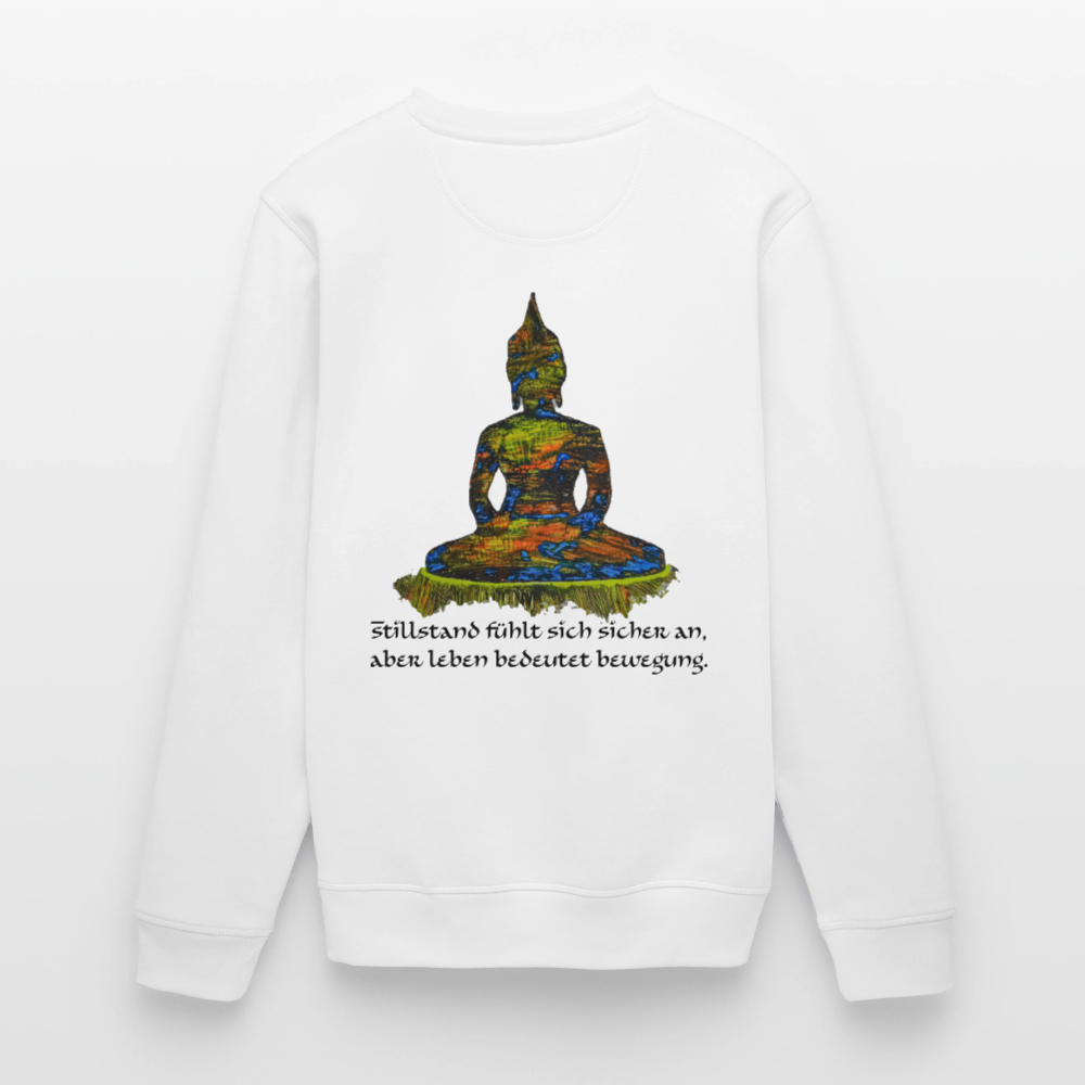 Unisex Bio Pulli Buddha Backprint - Weiß