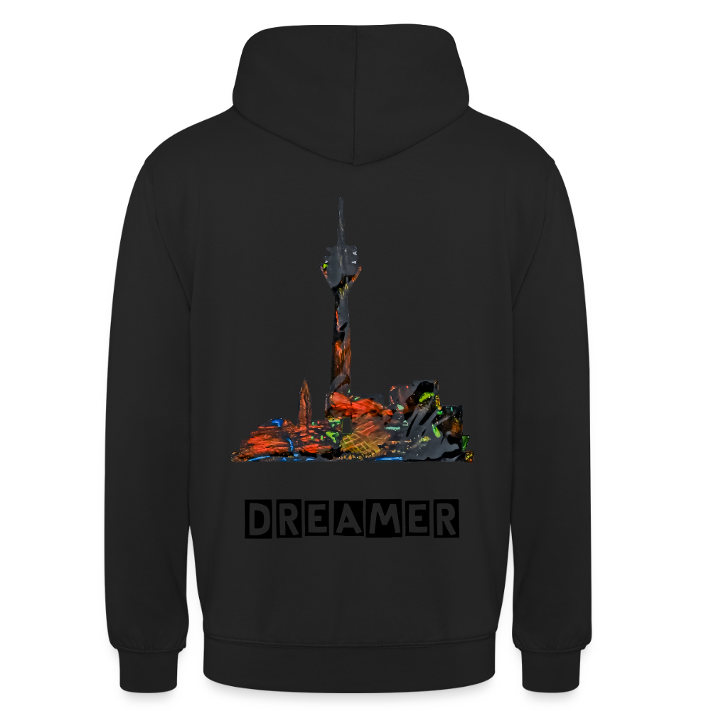 Unisex Hoodie Düsseldorferskyline Backprint - Schwarz