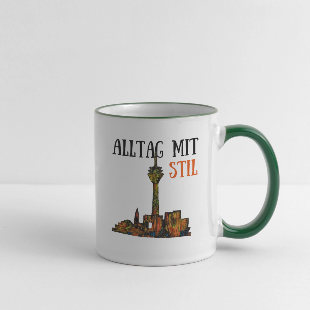 Tasse - Weiß/Dunkelgrün