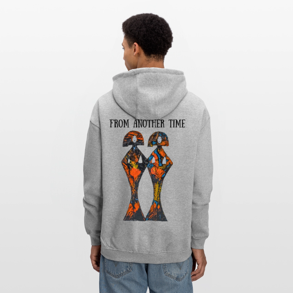 Oversized Unisex Hoodie Geishas Backprint - Grau meliert
