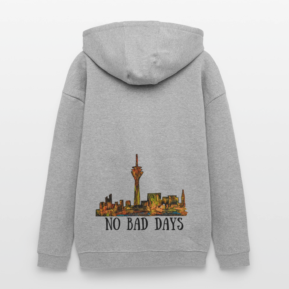 Oversized Unisex Hoodie Düsseldorfer Skyline Backprint - Grau meliert