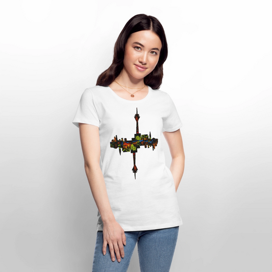 Frauen Premium T-Shirt Düsseldorfer Skyline V.7 - Weiß