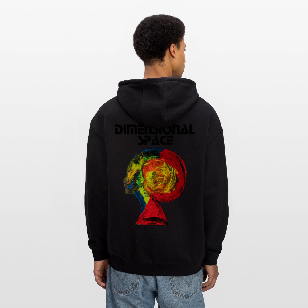Oversized Unisex Hoodie Gaia Backprint - Schwarz