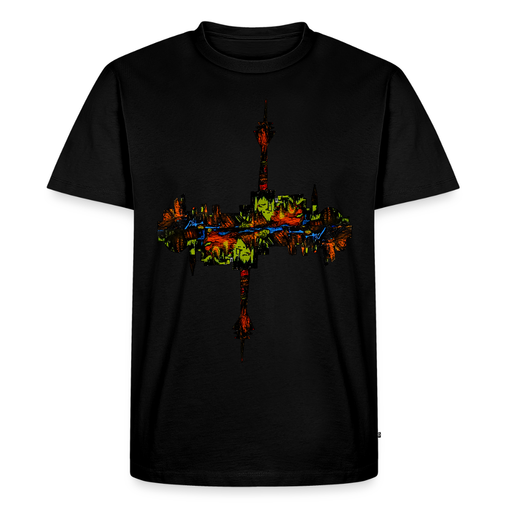 Männer Premium T-Shirt Düsseldorfer Skyline V.7 - Schwarz