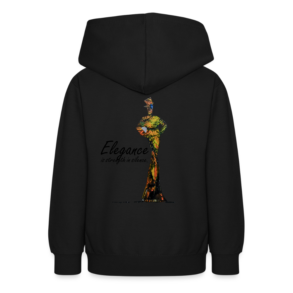 Teenager Hoodie Elegance Backprint - Schwarz
