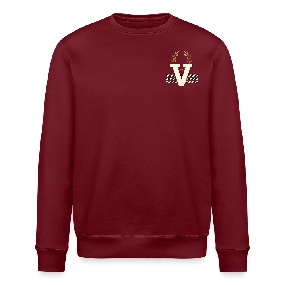 Unisex Bio Pullover Elegance Backprint - Burgunderrot