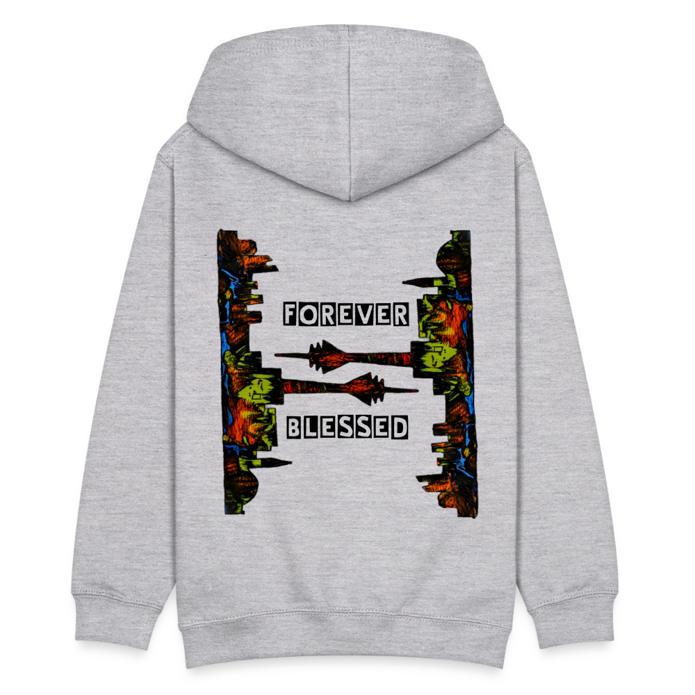 Teenger Hoodie Düsseldorfer Skyline Backprint - Hellgrau meliert