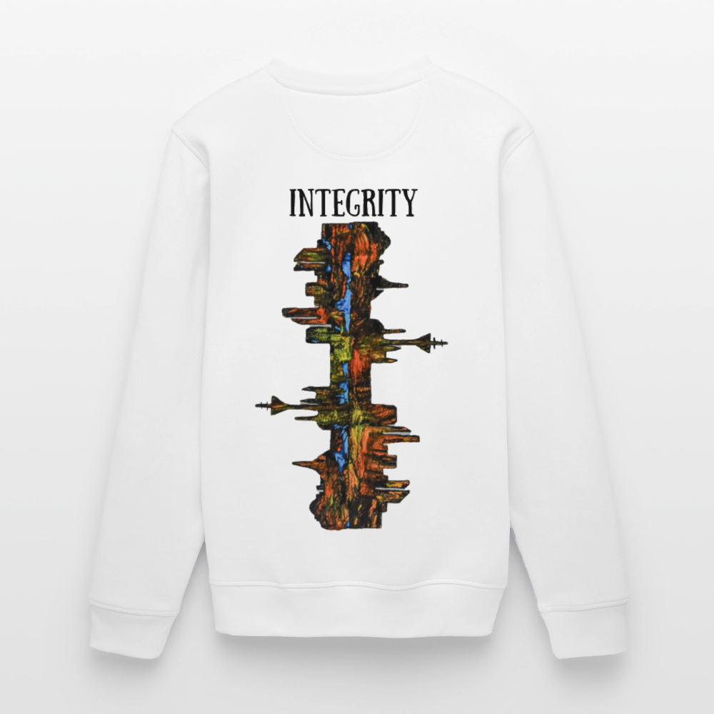 Unisex Bio Pulli Düsseldorfer Skyline Backprint - Weiß