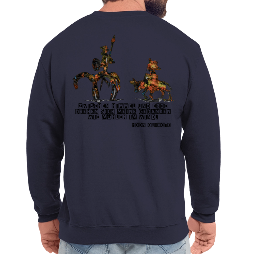 Unisex Pulli Don Quixote Backprint - Navy