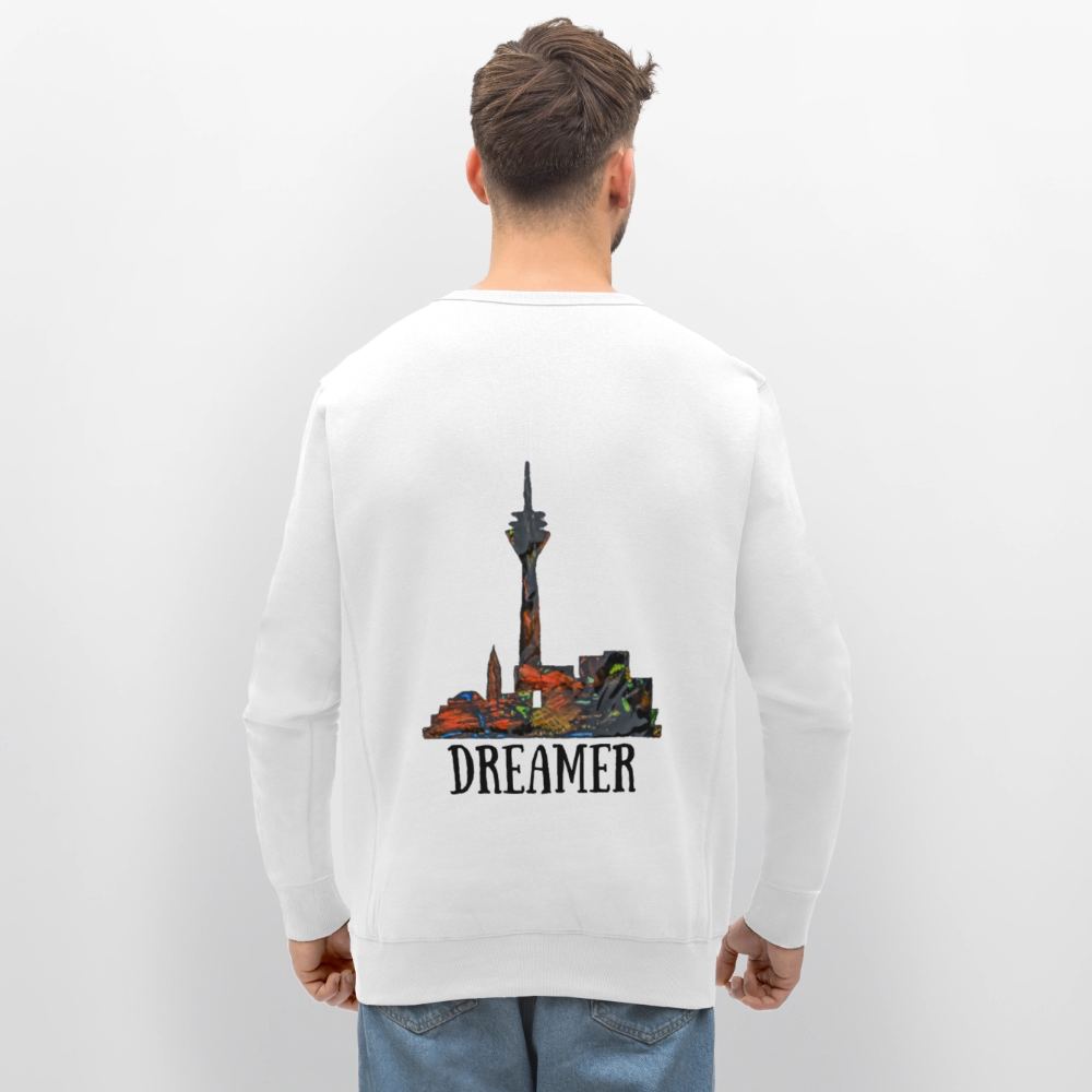 Unisex Bio Pulli Düsseldorferskyline Backprint - Weiß
