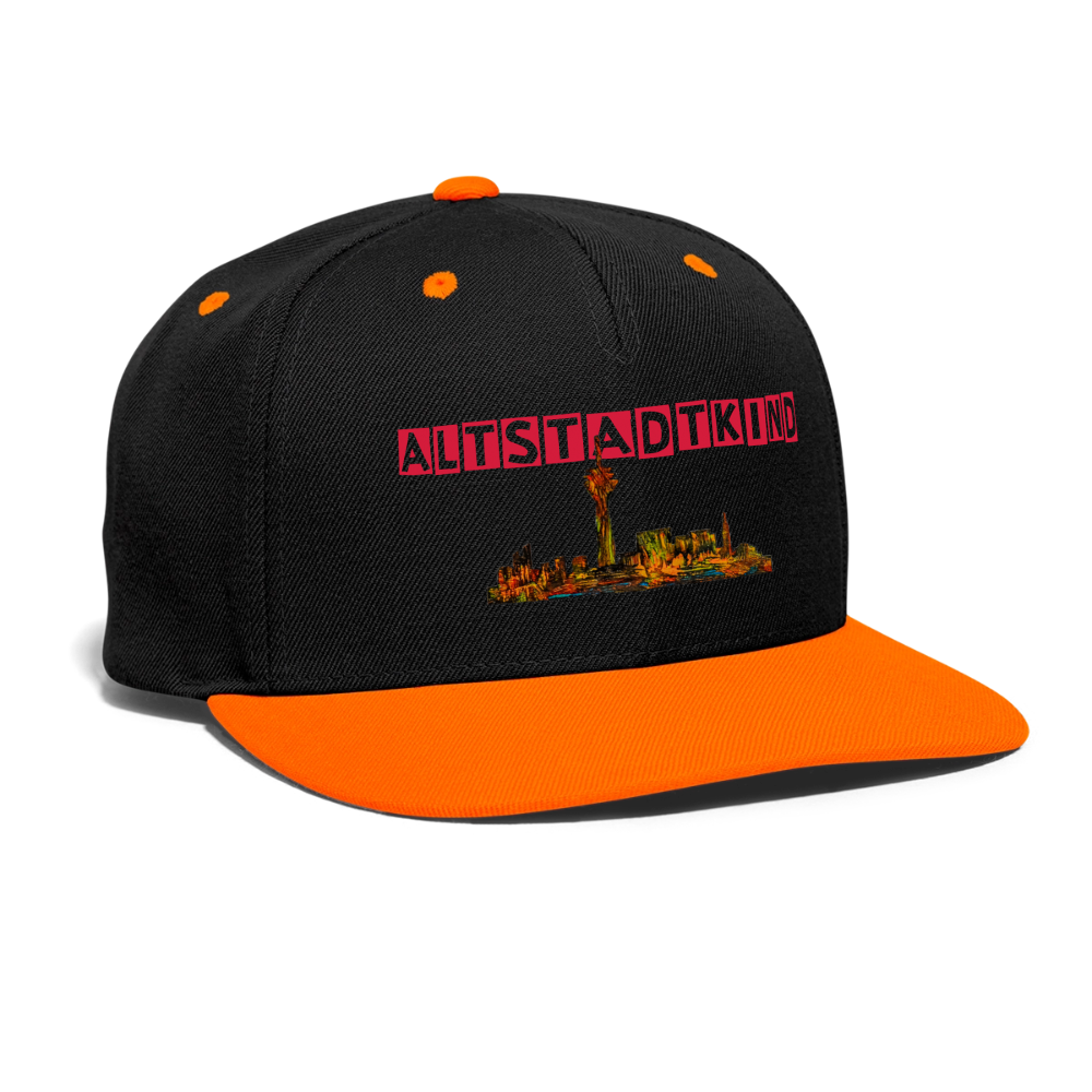 Kontrast Snapback Cap - Schwarz/Neonorange