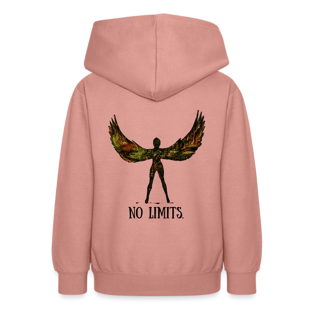Teenager Hoodie Angel Backprint - Altrosa