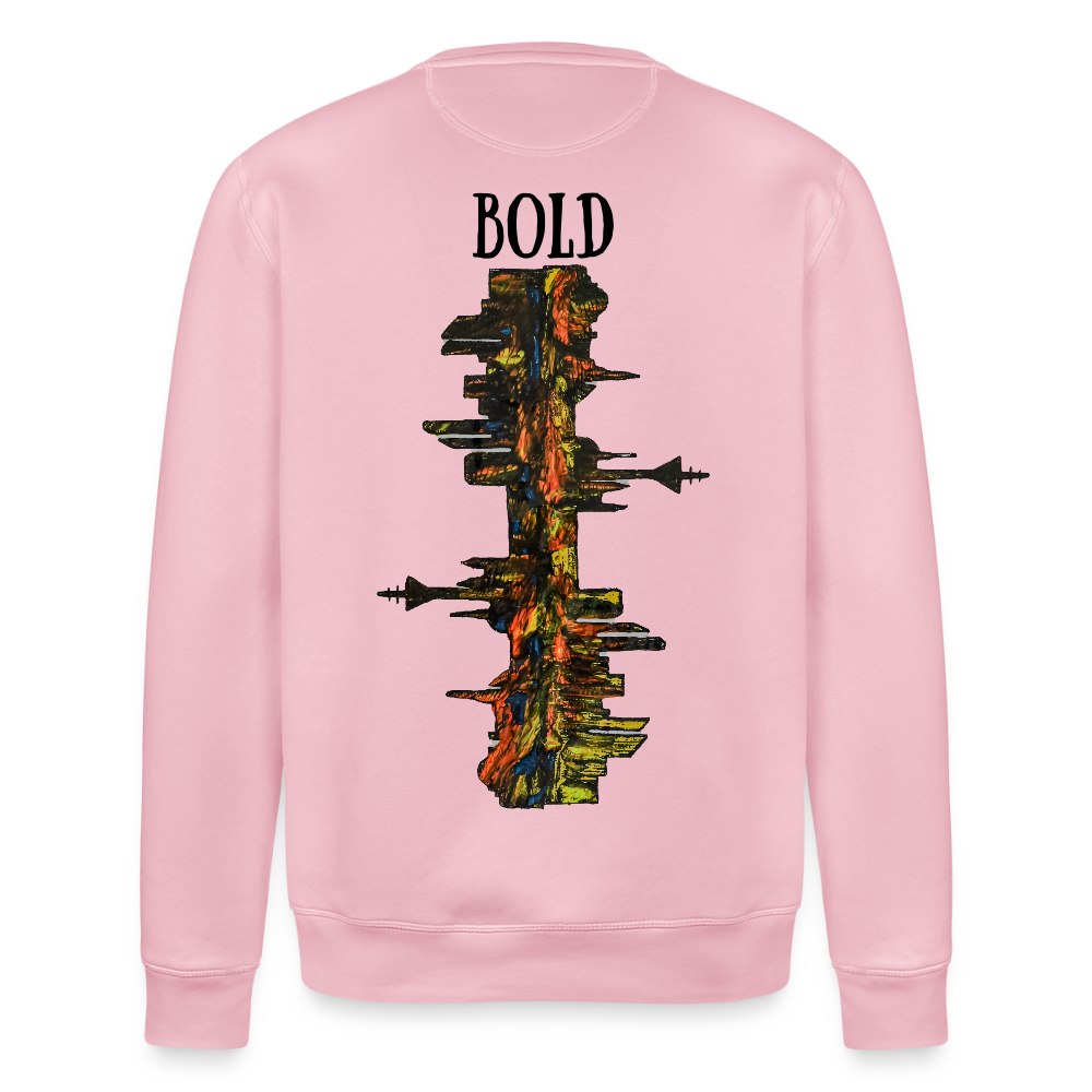 Unisex Bio Pulli Düsseldorfer Skyline Backprint - Hellrosa