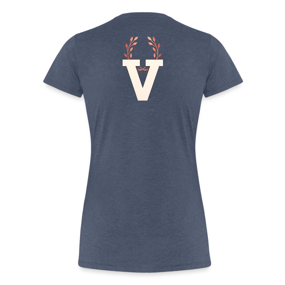 Frauen Premium T-Shirt Düsseldorfer Skyline V.3 - Blau meliert