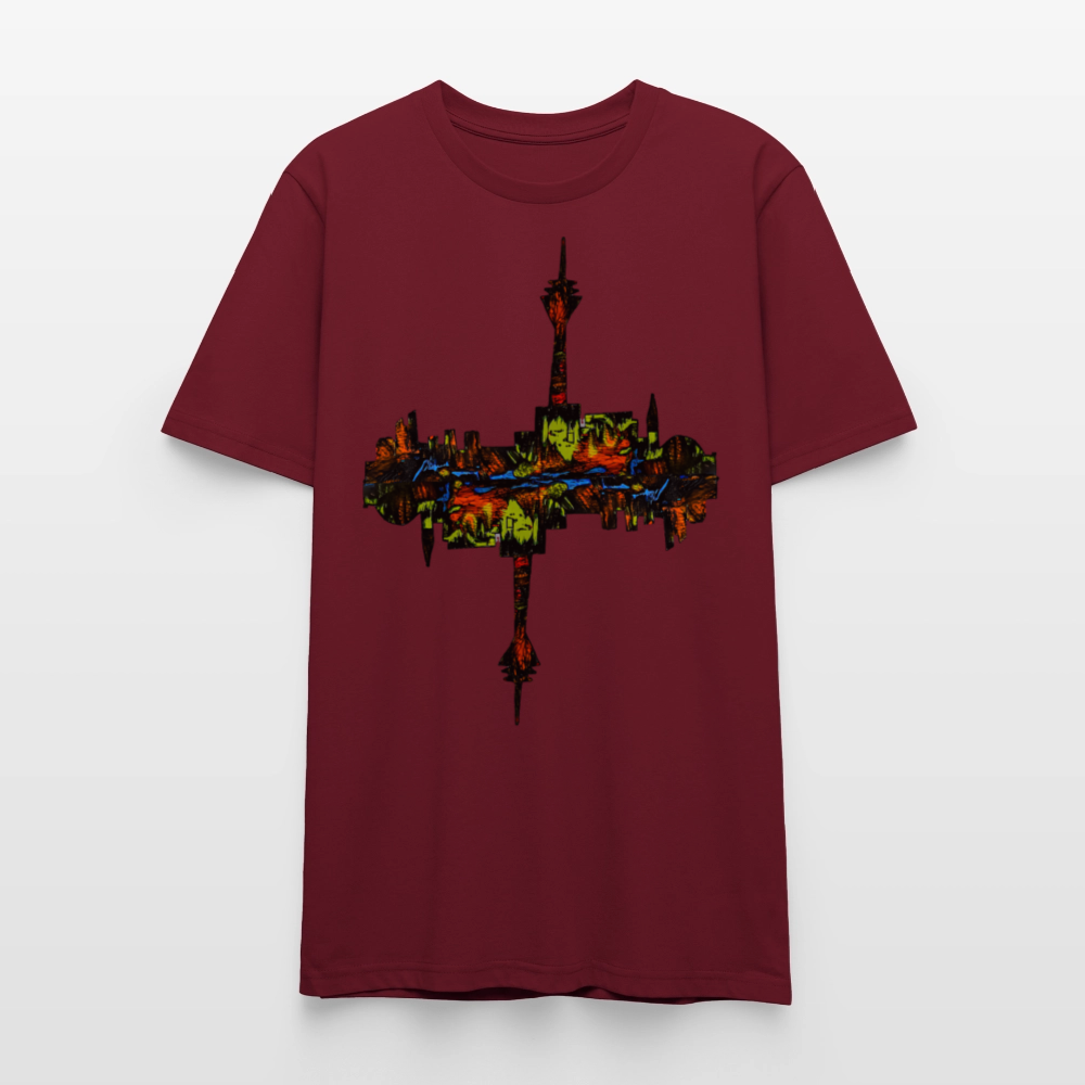 Unisex T-Shirt Düsseldorfer Skyline V.7 - Burgunderrot