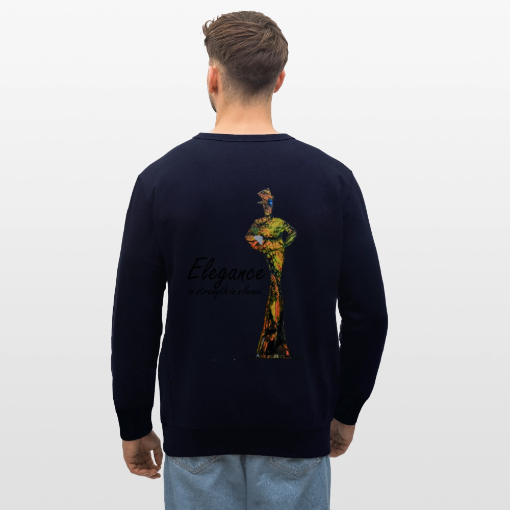 Unisex Bio Pullover Elegance Backprint - Navy