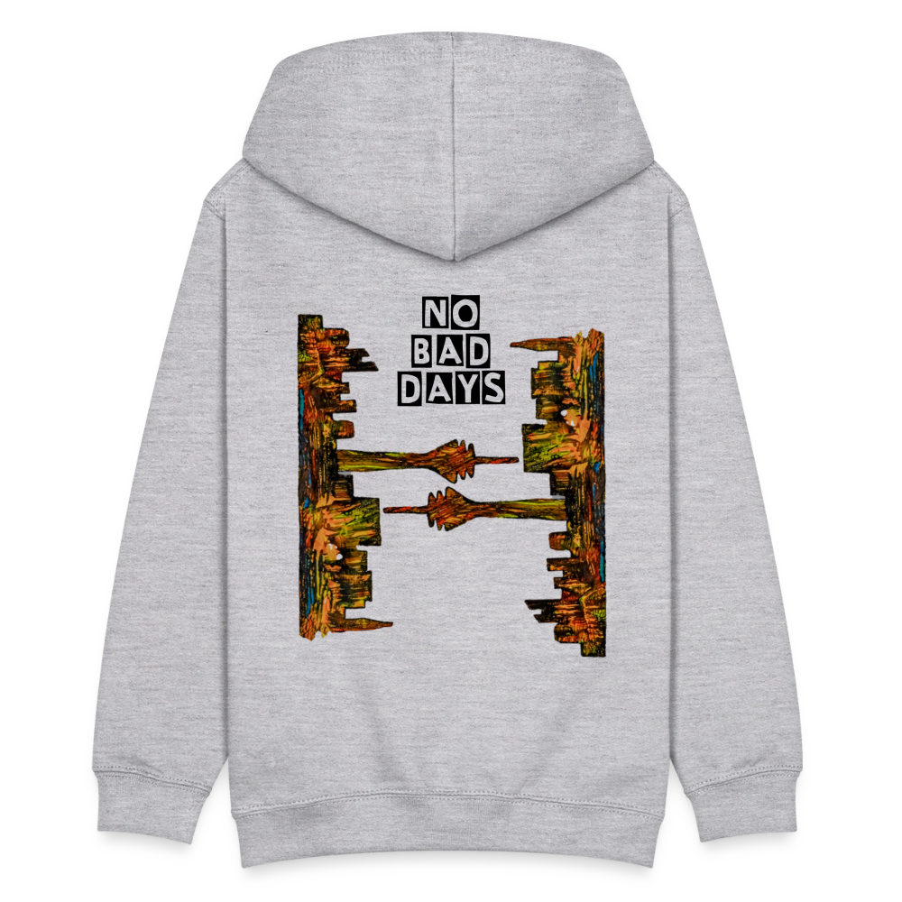 Teenager Hoodie Düsseldorfer Skyline Backprint - Hellgrau meliert