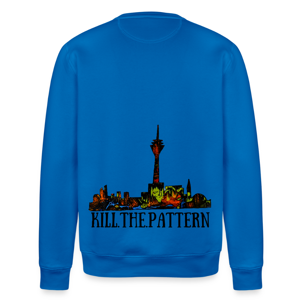 Unisex Bio Pulli Düsseldorfer Skyline Backprint - Königsblau