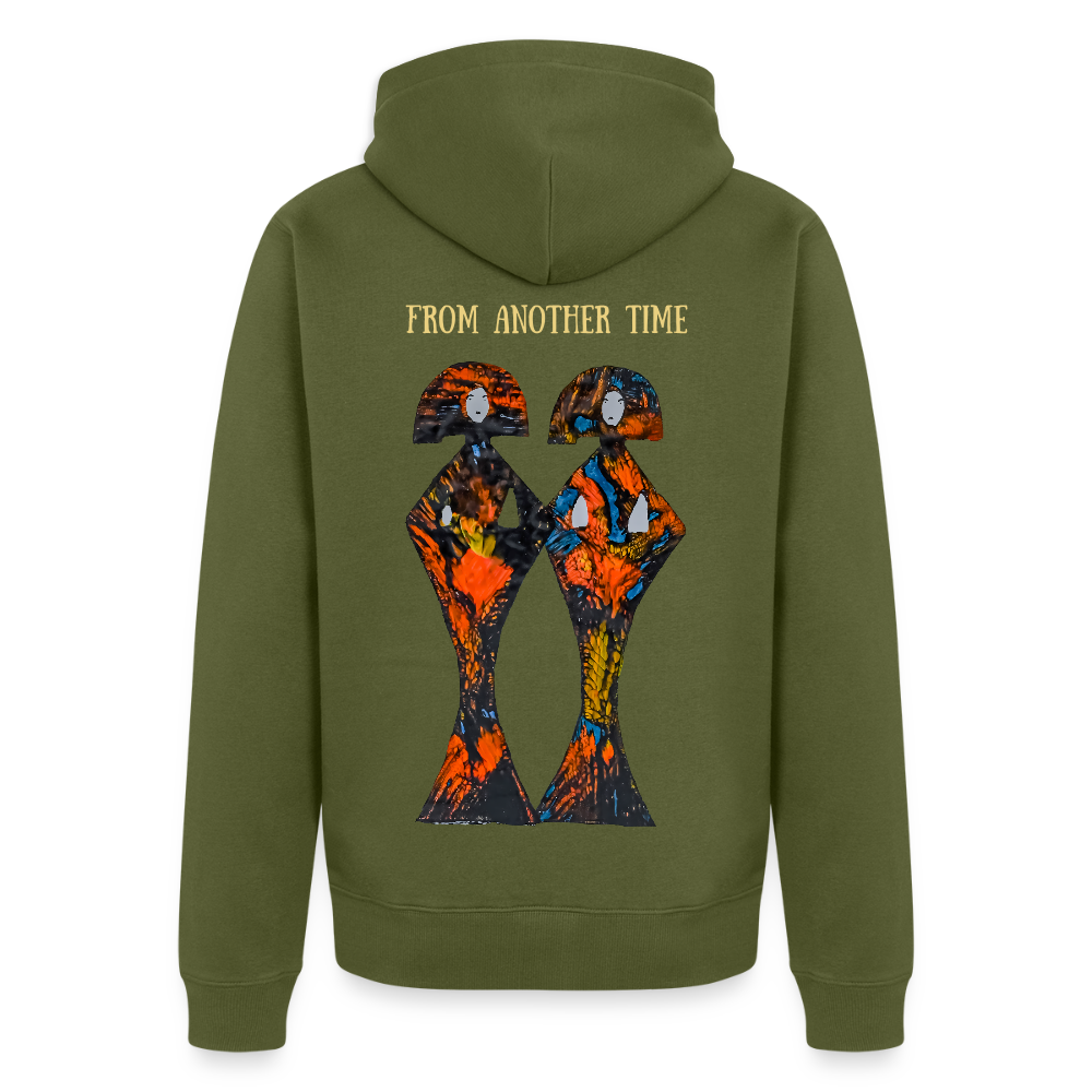 Männer Kapuzenjacke Geishas Backprint - Khaki