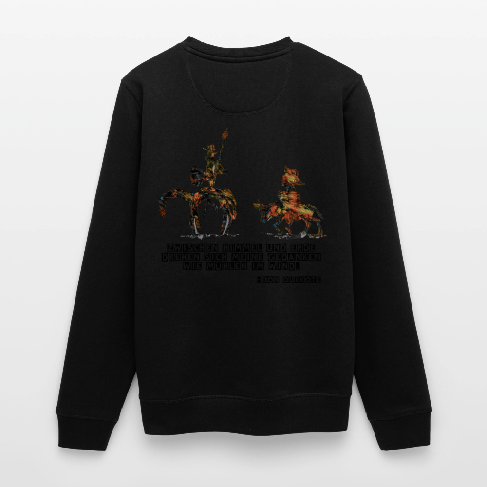 Unisex Bio Pulli Don Quixote Backprint - Schwarz